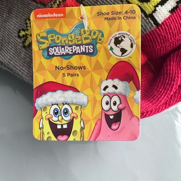 Nickelodeon SpongeBob Socks 5 Pairs Christmas - Picture 7 of 8